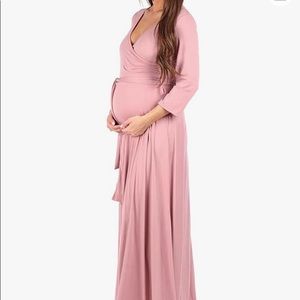 Pink maternity wrap  dress